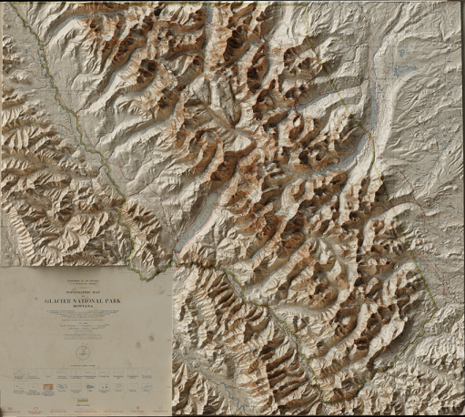 Glossy topographic map