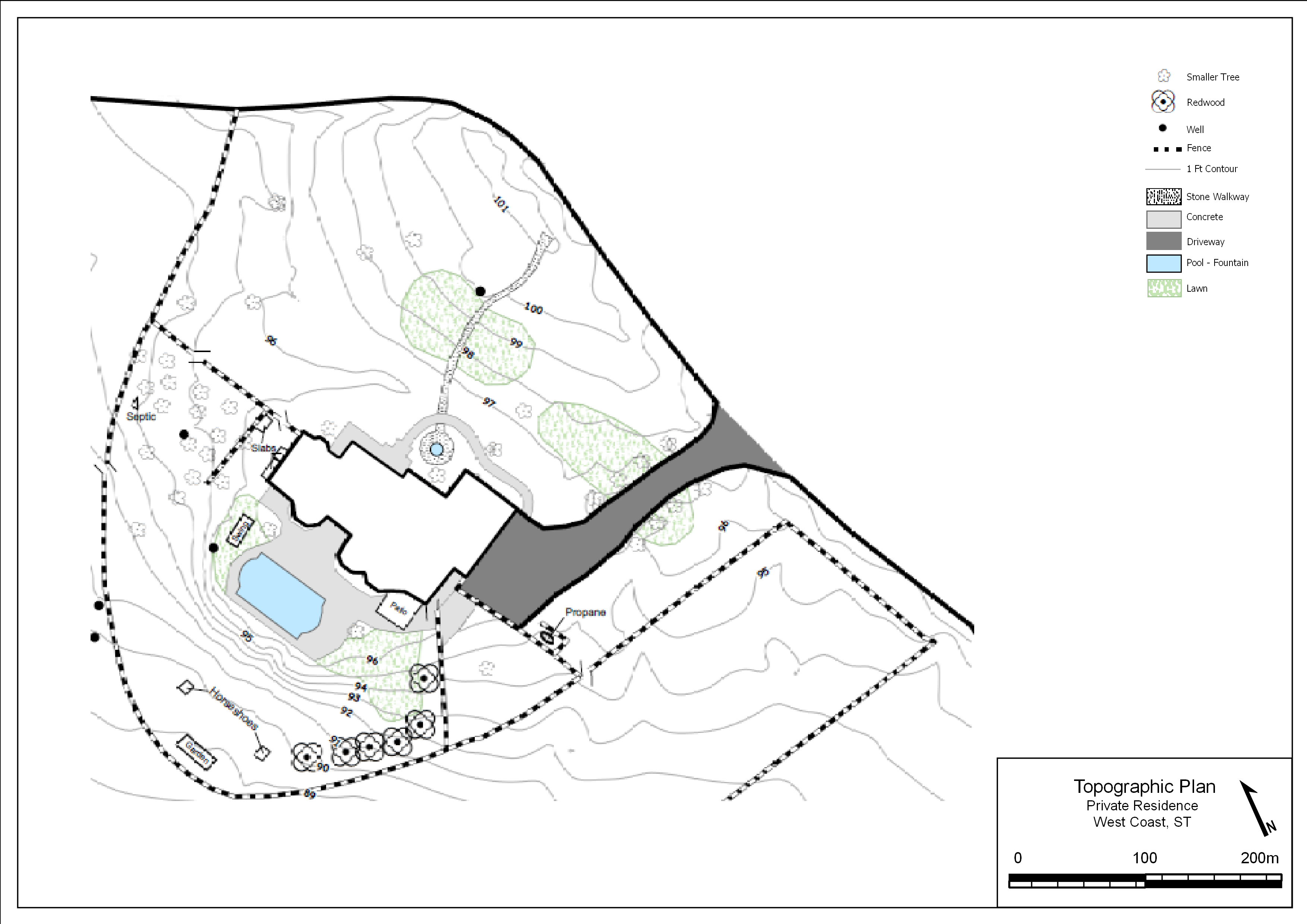 Topo from Survey of Private Residence